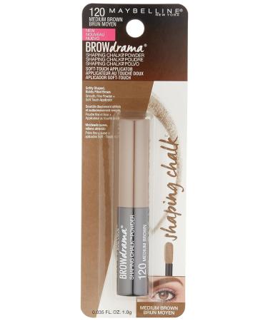 Maybelline New York Brow Drama Shaping Chalk Powder - Medium Brown 0.035 Fl Oz - Buy Online on SooperMarket.com