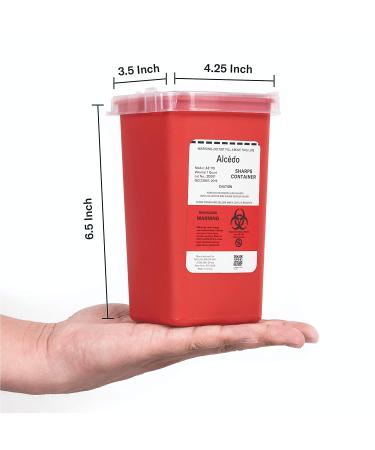 Alcedo Sharps Container 1 Quart (3-Pack) | Biohazard Needle Disposal | Portable for Home & Professional Use - Buy Online on SooperMarket.com