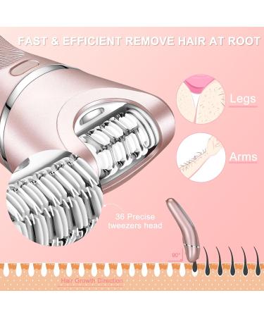 Hatteker Electric Razor for Women 3 in 1 Lady Shaver Kit - Cordless IPX7 Waterproof Rechargeable Electric Epilator for Face, Body, and Bikini - Painless and Portable - Buy Online on SooperMarket.com