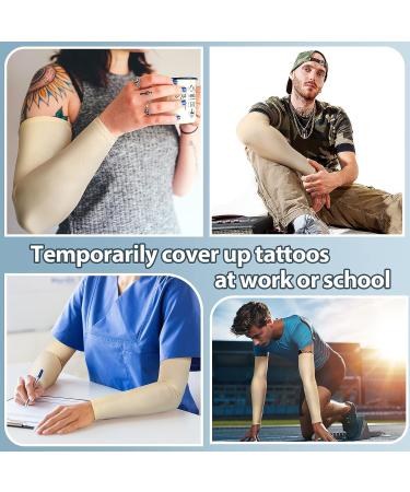12 Piece Men's Tattoo Cover Sleeve UV Sun Protection Arm Sleeves - Nude Color - Buy Online on SooperMarket.com