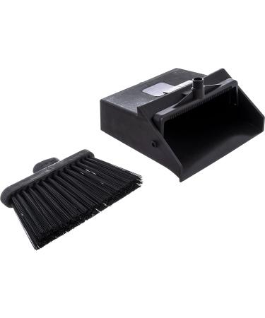 Duo-Pan Plastic Lobby Pan and Duo-Sweep Broom Combo | 36 Overall Length x 11-51/64 Width | Black - Buy Online on SooperMarket.com