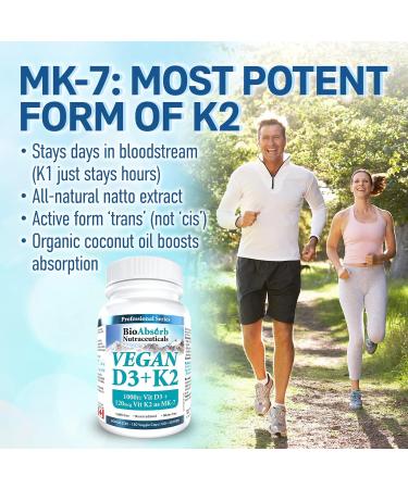 Vegan Vitamin D3 1000 IU + Vitamin K2 MK-7 Form (120 mcg). 150-Day Supply 150 Vegetarian Capsules - Buy Online on SooperMarket.com