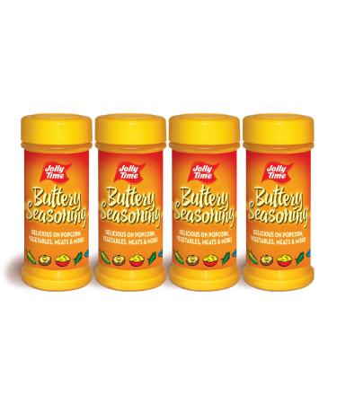 Jolly Time Popcorn Seasoning Salt Movie Theater Butter Powder Shaker for Concession & Cooking, Butter, 6 oz (Pack of 4)