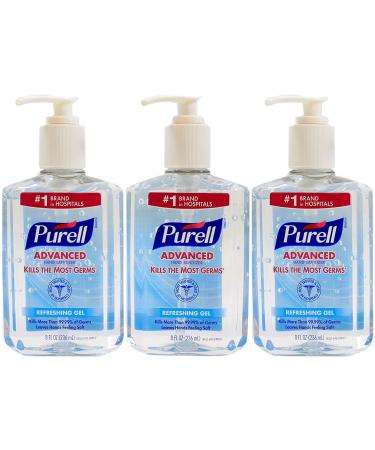 Purell Advanced Hand Sanitizer 8 oz Pump Bottle - Pack of 3 8 Fl Oz, pack of 3