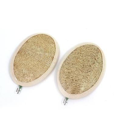 Natural Loofah Luffa Sponge Set for Exfoliating Face and Body - 2pcs - Buy Online on SooperMarket.com