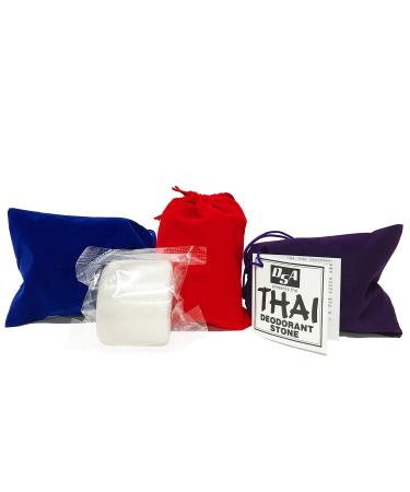 Thai Deodorant Stone 5.5 Ounces with Velvet Pouch