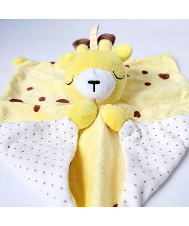 Bubby Boo Yellow Giraffe Stuffed Animal Security Blanket with Rattle and Teether - Soft Snuggle Toy for Baby - Soothing Plush Lovey - Perfect Baby Gift - Buy Online on SooperMarket.com