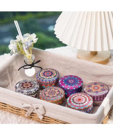 VETOUR Scented Candles Set - Natural Soy Wax Aromatic Candles for Stress Relief - 6pc Retro Gift for Women - Portable Travel Jar Candles - Buy Online on SooperMarket.com