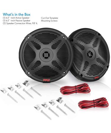 Pyle 6.5 Inch Bluetooth Marine Speakers - Weather Resistant Outdoor Audio System, 600W Power, Low Profile Design - Black, 1 Pair - Buy Online on SooperMarket.com