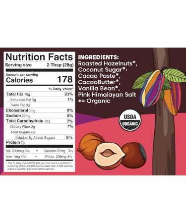 Wilderness Poets Organic Chocolate Hazelnut Butter | 100% Organic No Palm Oil | 8 oz Glass Jar - 70% Hazelnuts 30% Dark Chocolate - Buy Online on SooperMarket.com