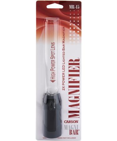 Carson MR-15 MagniBar LED Lighted 2x Bar Magnifier with Powerful Spot Lens Grey MagniBar (MR-15)