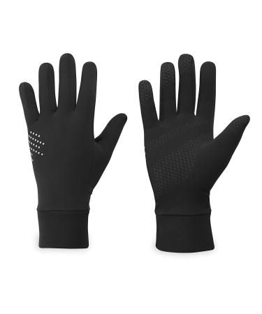 Gaiam Running Gloves Womens Classic Touchscreen Compatible - Lightweight Winter Running Gear for Women S/M (Black)
