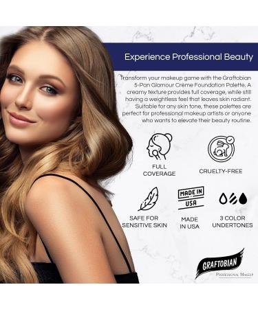 Graftobian HD Glamour Cr me Foundation Palette (Warm #3) - Full Coverage 5 Color Makeup Palette for Medium/Dark Warm Skin Tones - Buy Online on SooperMarket.com