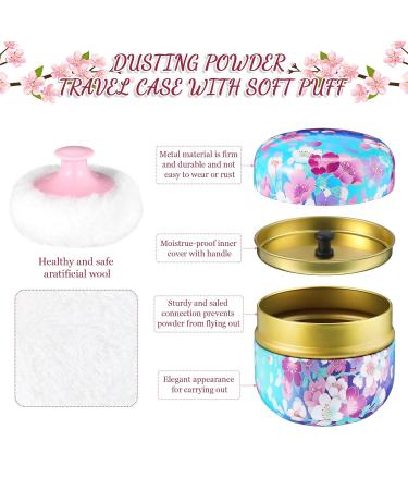 2-Piece Body Powder Puff & Container Set for Women & Babies - Soft Puffs with Spoon in Tea Case for Home & Travel - Buy Online on SooperMarket.com