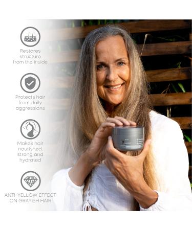 BONDOX HAIR Silver Mask 8.8 oz - Marine Collagen & Almond Oil - Formaldehyde-Free | Restores Elasticity, Softens Gray Hair - Buy Online on SooperMarket.com