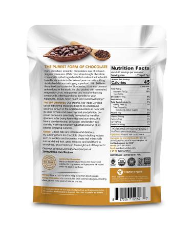 Zint Organic Cacao Nibs 32 oz - Fair Trade, Paleo-Certified, Organic, Non-GMO Antioxidant Superfood - Buy Online on SooperMarket.com