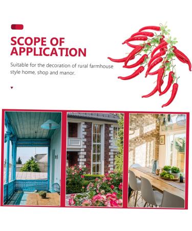Abaodam 2 Strings Simulation Red Long Pepper Vines Decor Long Pepper Adornment Chili Cook Off Decorations Red 55X8.5X5CM - Buy Online on SooperMarket.com