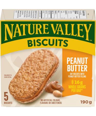 NATURE VALLEY Peanut Butter Biscuits Snacks Oat Biscuits with Peanut Butter Filling No Artificial Colours No Artificial Flavours Pack of 5 Biscuits Valentine - Buy Online on SooperMarket.com