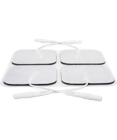 Premium Re-Usable TENS/EMS Electrode Pads (4 Pack) Fabric Backed, Latex-Free Gel Pads for Pain Relief - Buy Online on SooperMarket.com