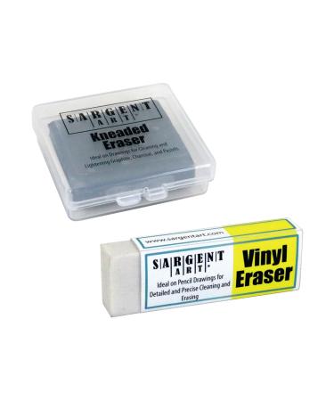 Sargent Art 36-0009 Set Kneaded Eraser & Vinyl Eraser (2 Pack) White