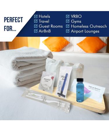 Travel Size Toiletries Kit | All-In-One Hotel Amenities Bulk Pack | Includes Shaving Set, Toothbrush, Mouthwash, Makeup Wipes, Swabs, Nail File, Sewing Kit | 150 Pcs - Buy Online on SooperMarket.com