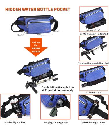 TUDEC Dogs Jogging Line with Belly Belt | Free-Handed Leash & Belt Bag for Large & Medium Dogs | Elastic Reflective Running Leash & Feces Bag Dispenser (Blue Gray) - Buy Online on SooperMarket.com