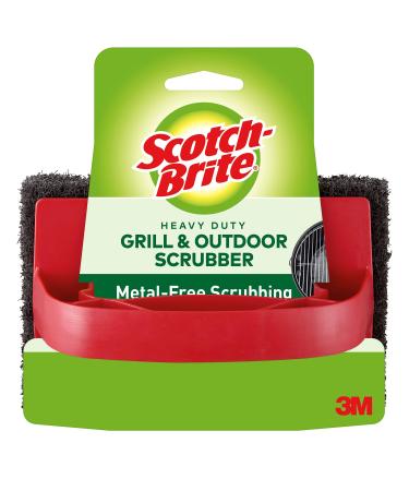 Scotch-Brite Heavy Duty Grill & Outdoor Scrubber, Ideal for Concrete, Patio Bricks, BBQ Tools and Charcoal and Gas Grills