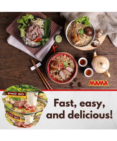 MAMA Instant Rice Noodle Vietnamese Style Pho Ga Vermicelli Bowl Beef Flavours 65g (Pack of 6) by CNMART - Buy Online on SooperMarket.com