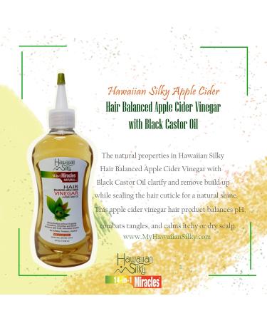 Hawaiian Silky 14-in-1 Miracles Apple Cider Vinegar with Black Castor Oil - 8 Fl Oz | International Shipping Available - Buy Online on SooperMarket.com