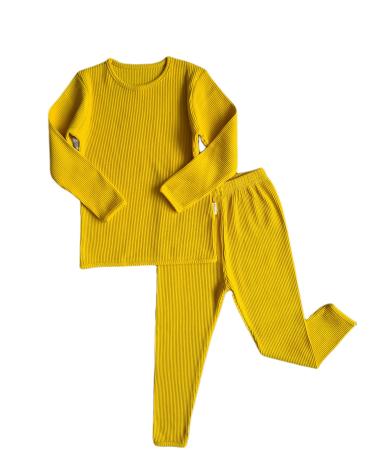 DreamBuy 20 Colours Ribbed Pyjama/Tracksuit/Loungewear Unisex Boys And Girls Pyjamas Baby Clothes Pyjamas For Women And Mens Pyjamas 1-2 Years Mustard