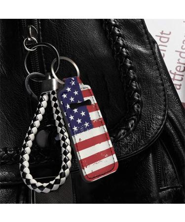 SCRAWLGOD 2Pcs Chapstick Keychain Holder - American Flag Lip Balm Holder - Buy Online on SooperMarket.com
