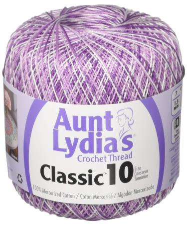 Aunt Lydia's Crochet Thread - Variegated - Size 10 - (2-Pack) Shaded Purple