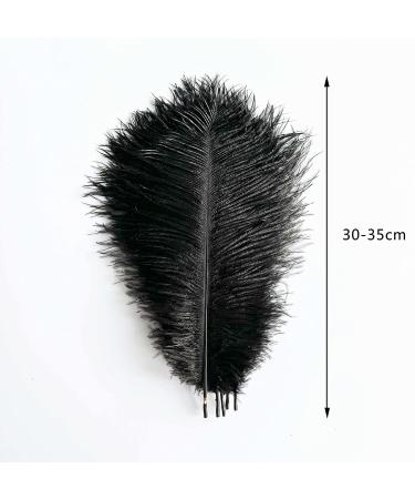 Pioio 20pcs Black Ostrich Feathers Plumes 12-14 inch - Ideal for DIY Halloween & Gatsby Decorations - Buy Online on SooperMarket.com