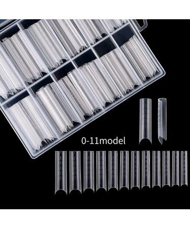 Kalolary Nail Extension Set - 120 U-Curve Nail Tips 50 Art Forms Nail Clips & Dual-Ended Brush | DIY Nail Art Tools for Stunning Manicures - Buy Online on SooperMarket.com