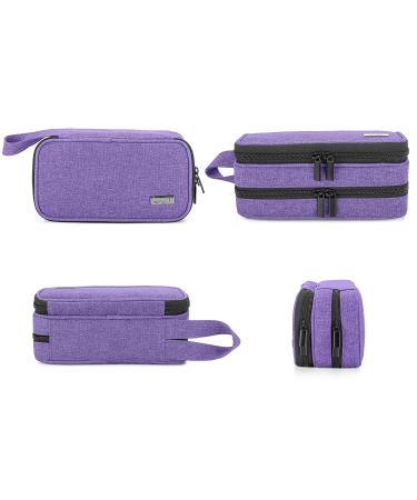 LUXJA Essential Oil Carrying Case - Portable Double-Layer Organizer for 12 Bottles (5ml-15ml) and Roller Bottles - Purple - Buy Online on SooperMarket.com