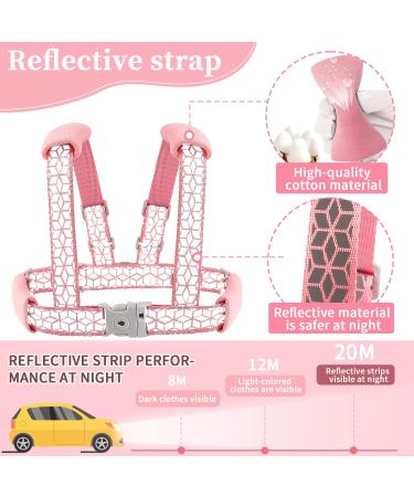 Girls Toddler Leash | Child Safety Harness | Anti Lost Wrist Link | Reflective Pink Leash 4-in-1 Walking Assistant | Butterfly Design | Ideal Gift - Buy Online on SooperMarket.com