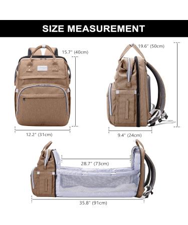 SndMor Wrap Bag Backpack - Multifunctional Diaper Bag with Bed Function & Stroller Hook | Ideal for Moms & Dads | Khaki - Buy Online on SooperMarket.com