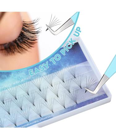 Ms. Queen Volume Fiber Tip Grip Lash Tweezers - Blue | L-Shape Boot Mega Volume Mink Lashes Tweezers - Buy Online on SooperMarket.com