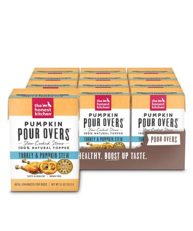 The Honest Kitchen Pumpkin POUR OVERS Wet Toppers for Dogs- Turkey Stew, 5.5 oz (Pack of 12) Turkey 5.5 Ounce (Pack of 12)