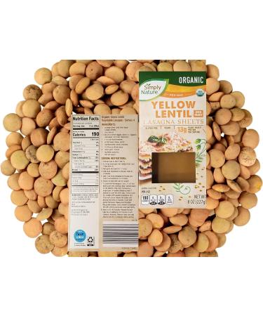 Simply Nature Yellow Lentil Lasagna Sheets Bundle Set - Vegan Organic Plant-Based Pasta, Non GMO Gluten Free, with Reusable Tote - Buy Online on SooperMarket.com