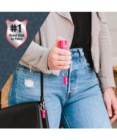 SABRE RED Pink Pepper Spray Keychain for Women - Maximum Police Strength, Quick Release, Finger Grip, 10-Foot Range, 25 Bursts - Help Fight Breast Cancer - Buy Online on SooperMarket.com