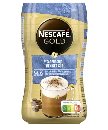 NESCAF GOLD Type Cappuccino Less Sweet drink powder made from soluble coffee beans contains caffeine 1 pack (1 x 250g)