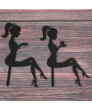 Uinfhyknd Pack of 6 High Heel Girls Birthday Cake Decoration Cake Toppers (Black) - Buy Online on SooperMarket.com