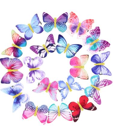 18 Pieces Glitter Butterfly Hair Clips for Teens Women Hair Accessories (Retro Styles)