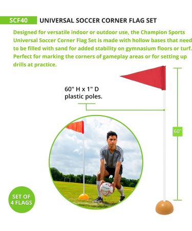 Champion Sports Universal Soccer Corner Flags - Yellow | Set of 4 - Buy Online on SooperMarket.com