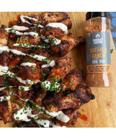 Buffalo Ranch BBQ Rub Shaker | The Smokey Carter | All the tang of buffalo with the cool creamy herbyness of ranch | Great on chicken wings - Buy Online on SooperMarket.com