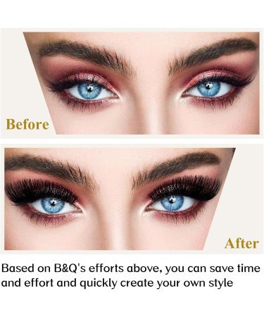 14mm D-Curl B&Q Lash Clusters - 72 Natural Individual Eyelash Extensions for DIY Soft and Fluffy Cluster Lashes - B21 D-14mm - Buy Online on SooperMarket.com