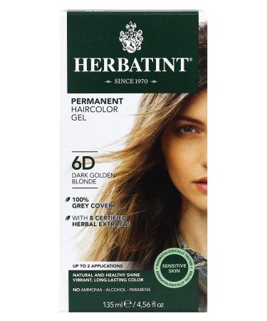 Herbatint Permanent Herbal Haircolour Gel 6D Dark Golden Blonde - 135 mL