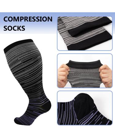 4 Packs Plus Size Compression Socks Compression Stockings for Women Men 20-30 mmHg Large Size Compression Socks Women Men for Circulation Swelling Support 3XL 02 Colors - Buy Online on SooperMarket.com