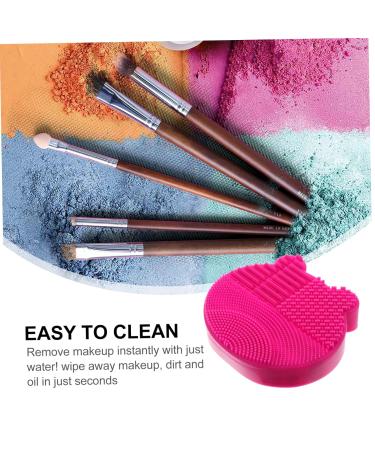 NOLITOY 2-in-1 Makeup Brush Holder & Scrubber - Silicone Cleaner Pad for Brushes - Portable Storage Rack - 11x10cm Rosy - International Shipping Available - Buy Online on SooperMarket.com